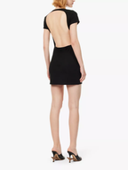 Reformation x Laura Harrier Christy Black Open Back Mini Dress
