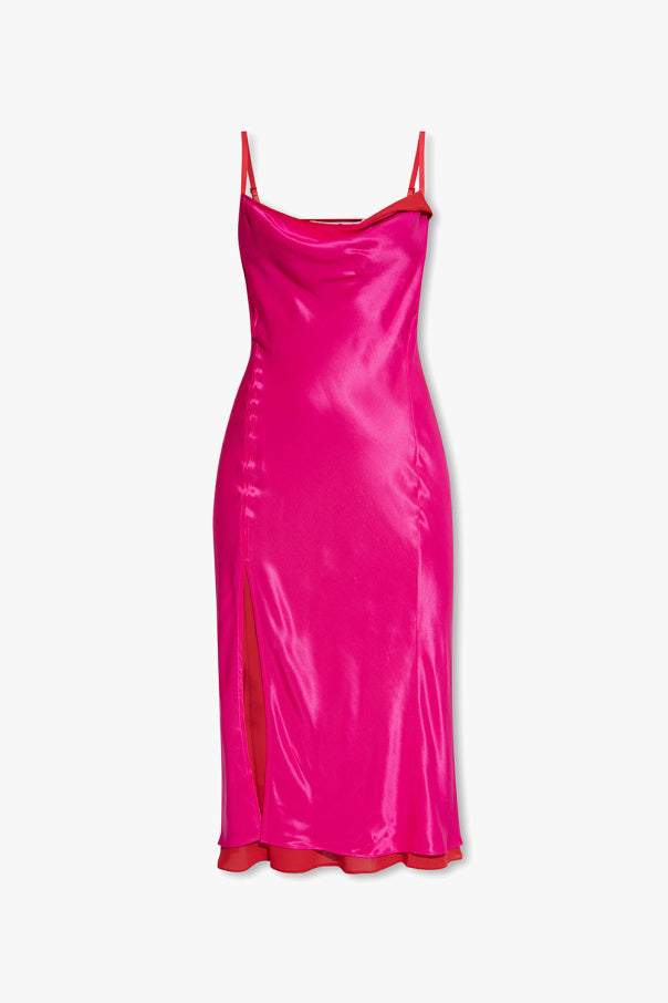 Acne Studios Dasa Pink Red Satin Slip Dress