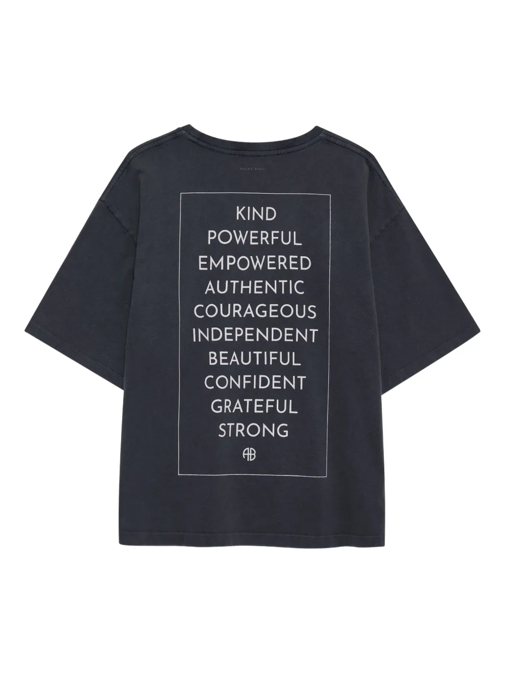 Anine Bing Rudy Empowerment Print AB Logo Front T-shirt