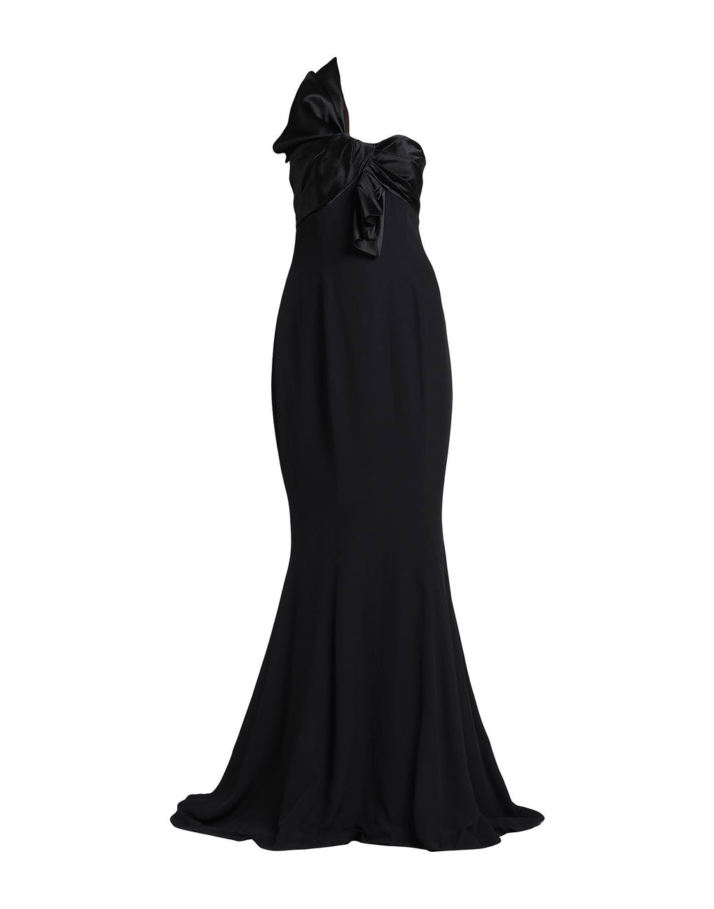 Alexandre Vauthier Black Bow Detail One Shoulder Crepe Gown
