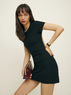 Reformation x Laura Harrier Christy Black Open Back Mini Dress