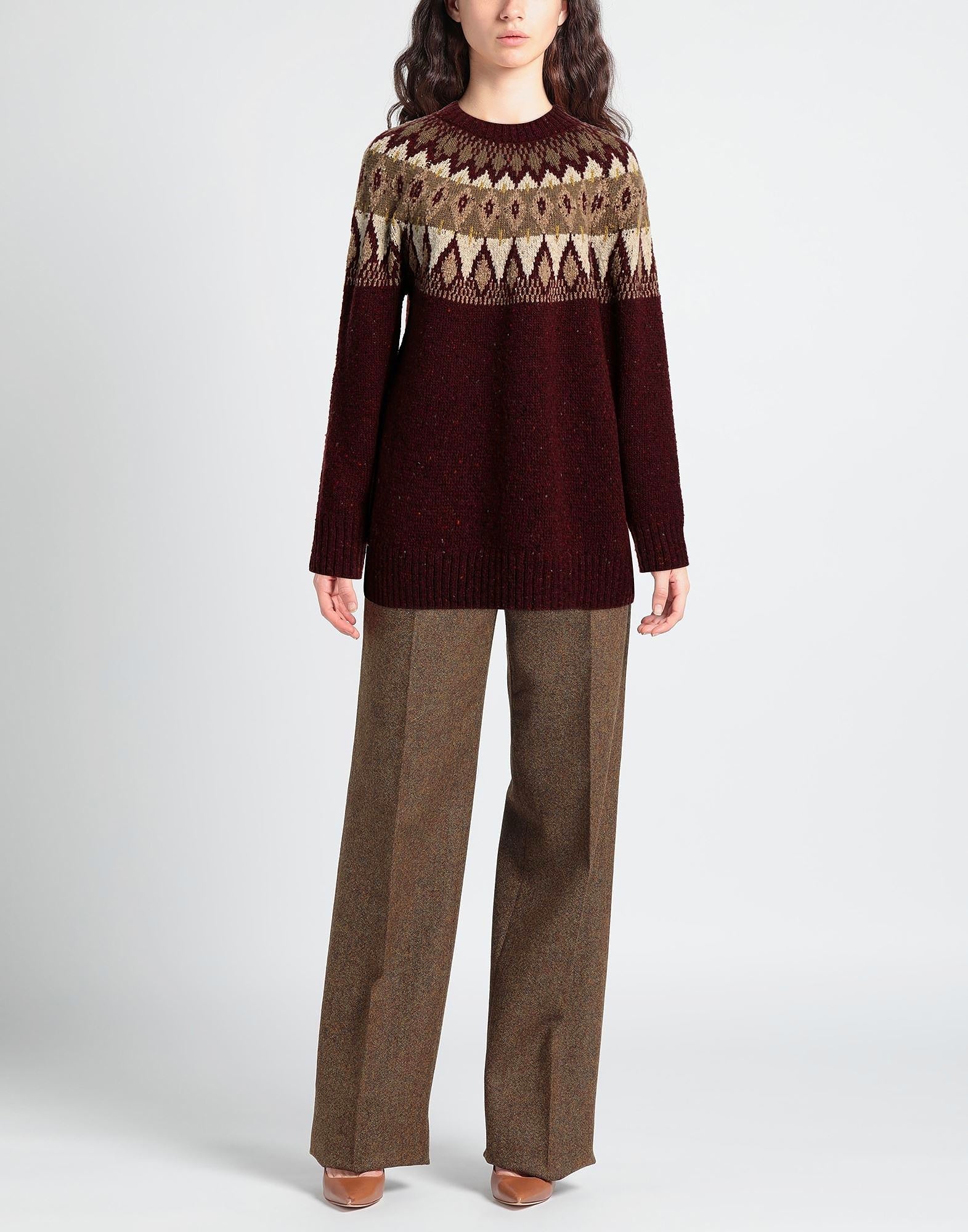 Re/Done Fair Isle Argyle Wool Relaxed Crew Neck Knitted Jumper