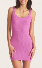 Love Shack Fancy Pink Flitter Ribbed Knit Leoma Mini Dress
