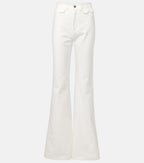Chloe Runway White High Rise Flared Denim Jeans