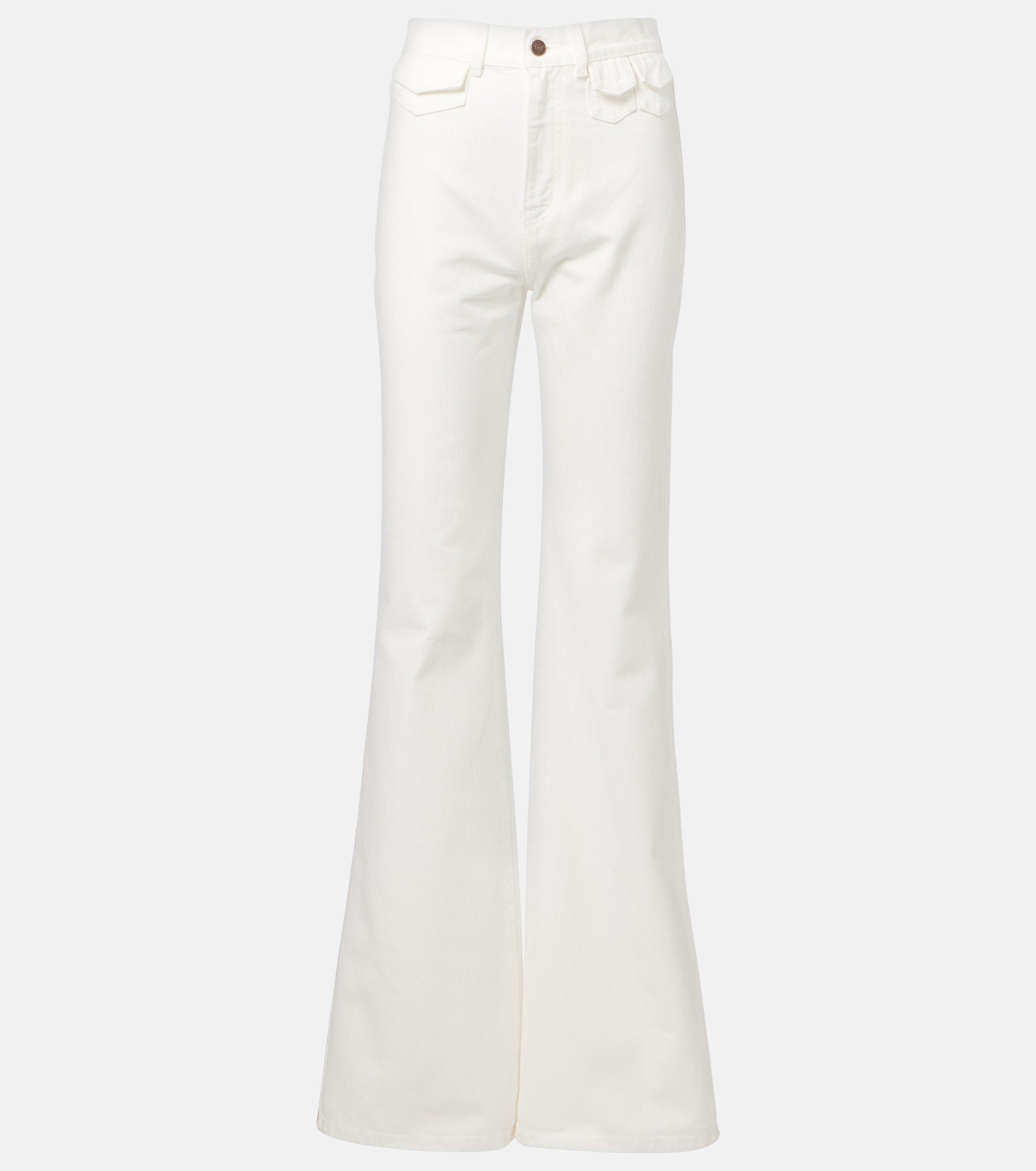 Chloe Runway White High Rise Flared Denim Jeans