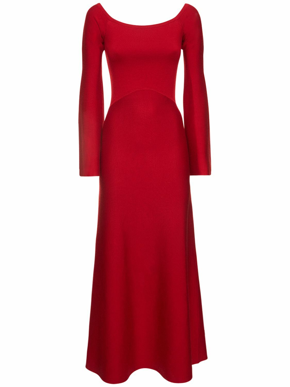 Gabriela Hearst Red Shar Wool & Cashmere-Silk Compact Knit Dress