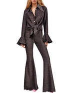 Sleeper Black Lurex Sparkly Long Sleeve Top Blouse