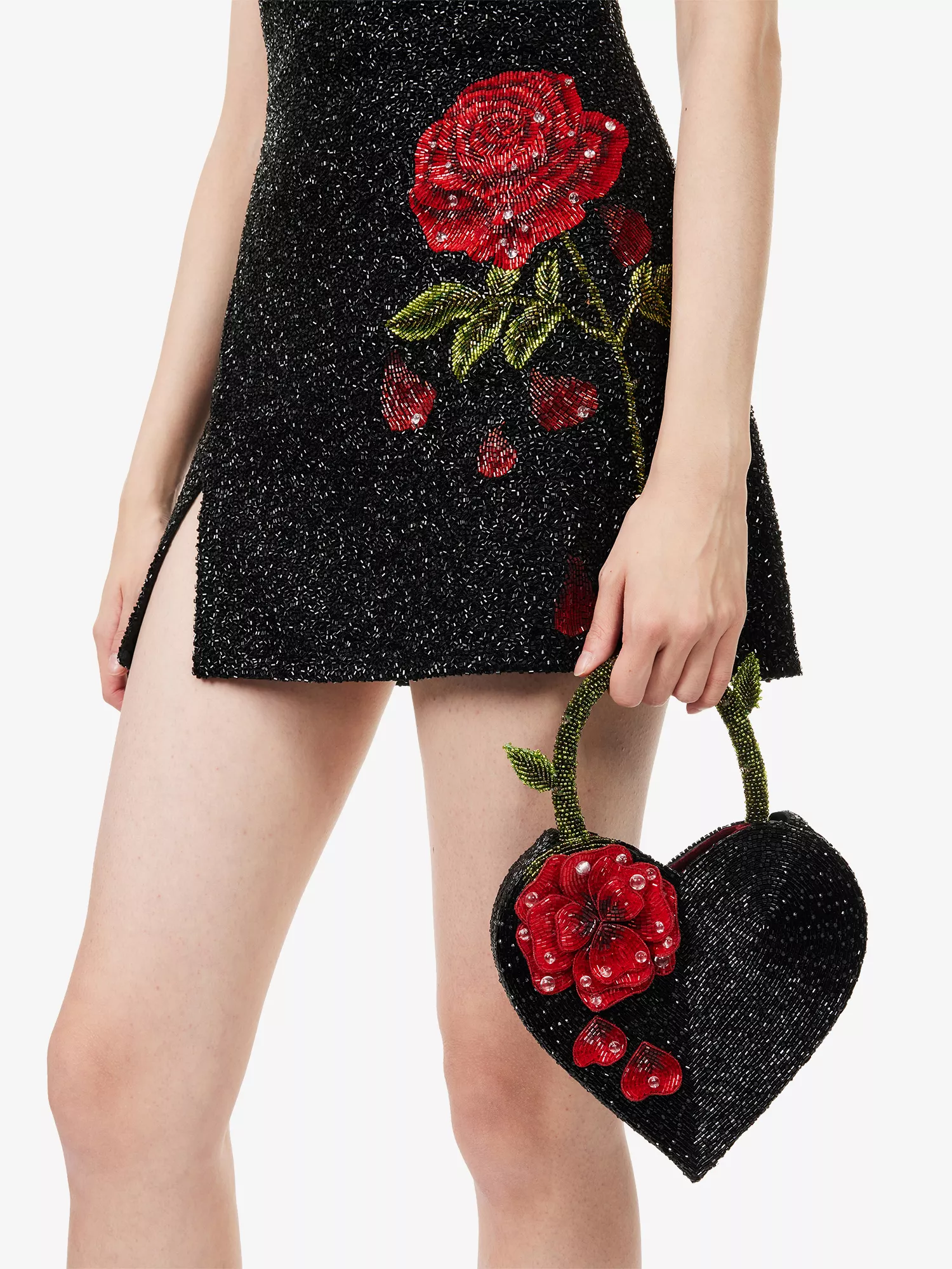 Clio Peppiatt x Disney Beaded Enchanted Rose Heart Bag (IMPERFECT)
