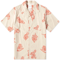 Norse Projects Carsten Print Oatmeal Vintage Inspired Short Sleeved Vacation Shirt - House Of Huntington