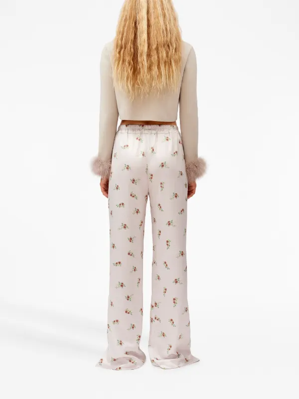 Sleeper Floral Blossom Print Elastic Waist Summer Trousers