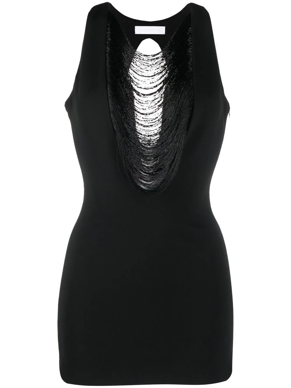 MAXIMILIAN DAVIS Black Fall Fringe Detail Mini Dress - House Of Huntington