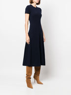 Polo Ralph Lauren Cashmere Navy Short Sleeve Long Dress