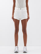 Raey White Rivet Cut-Off Organic Cotton Denim Shorts - House Of Huntington