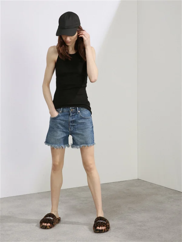 Raey Comet Mid-Rise Long Organic Cotton Denim Shorts - House Of Huntington