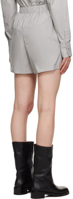 The Frankie Shop Grey Lui Logo Embroidered Front Cotton Boxer Shorts