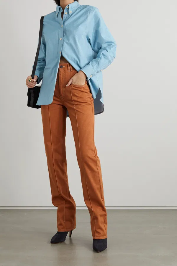 Isabel Marant Lirokae Tan Straight Leg Pants Trousers