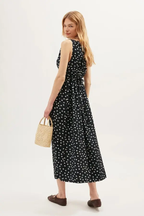 Rixo London Black Siena Emma Polka Spotted Petite Dress