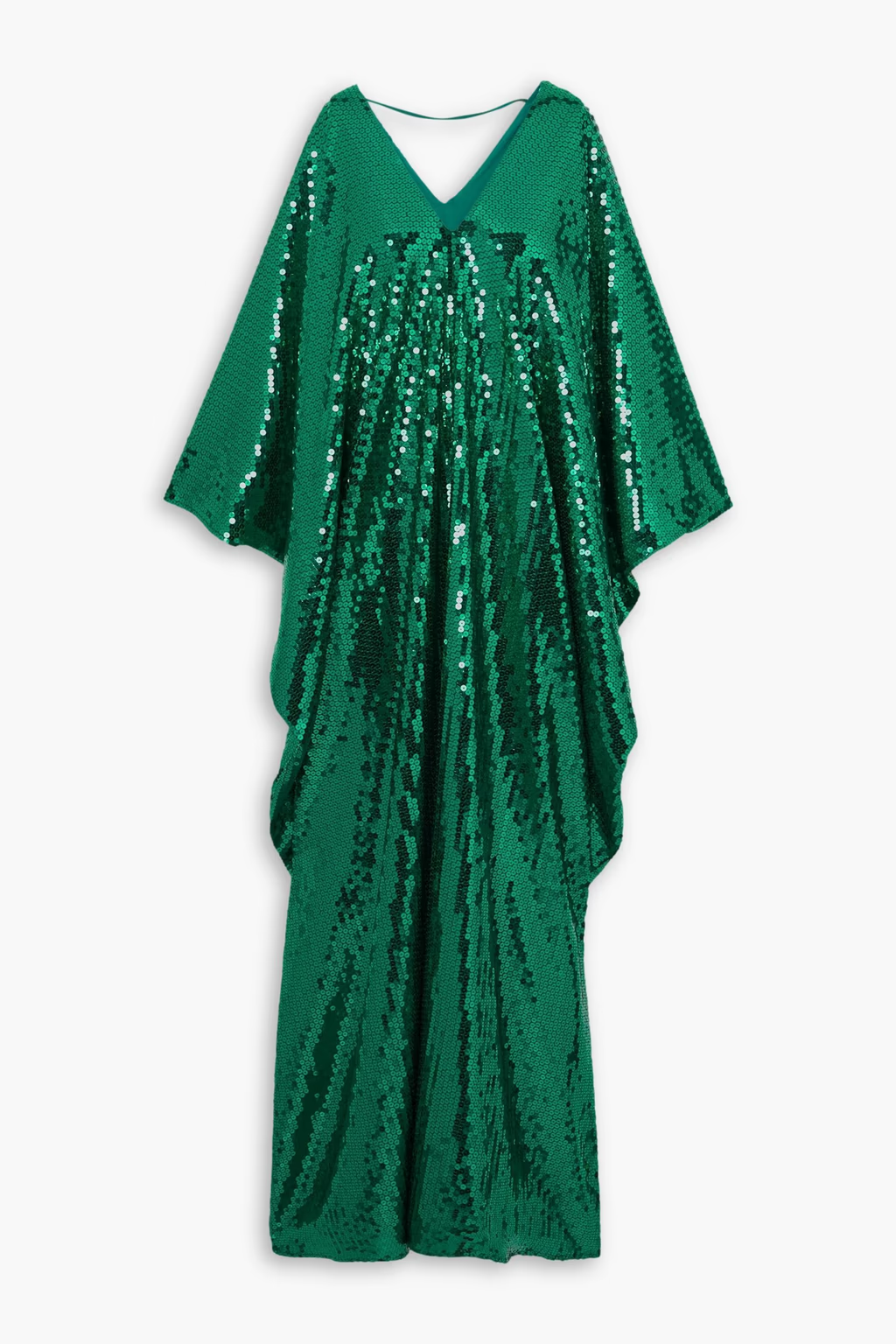 Taller Marmo Green Gala Disco sequinned Crepe Kaftan Gown