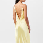 Bardot Yellow Capri Slinky Diamante Strap Slip Dress