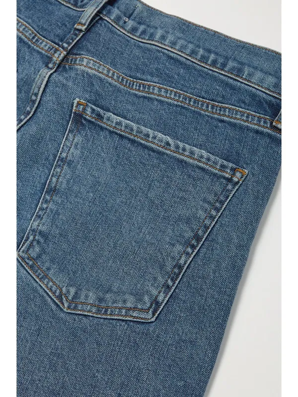 Agolde Toni Mid Rise Slim Leg Blue Denim Jeans