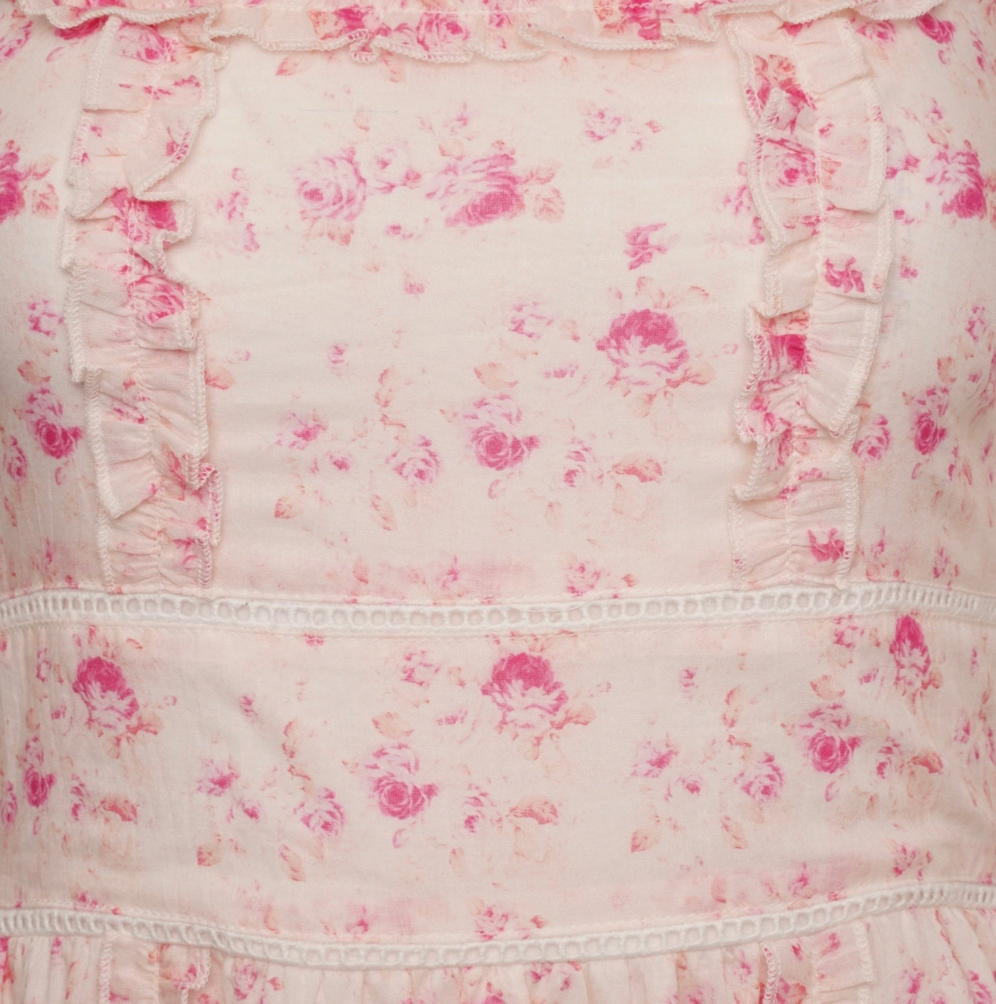Amy Jane London Fairytale Heidi Floral Ruffle Detail Puff Sleeve Midi Dress - House Of Huntington