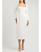 Odd Muse Bridal White Pearl Trim The Ultimate Muse Midi Dress