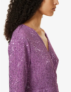 Stine Goya Noelia Sequin Embellished Orchid Purple Mini Dress