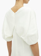 Julie De Libran Bridal White Puff Sleeve Wedding Dress