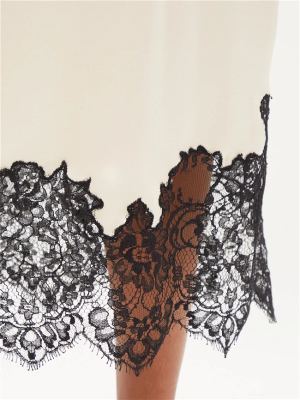 RAEY Lace Trimmed Silk Satin Slip Dress - House Of Huntington