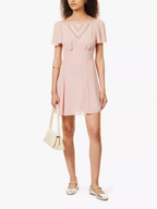 Reformation Dusty Pink Malena Lace Chiffon Dress