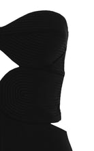 JOHANNA ORTIZ Puntadas Liricas Cutout Crepe Midi Black Dress - House Of Huntington