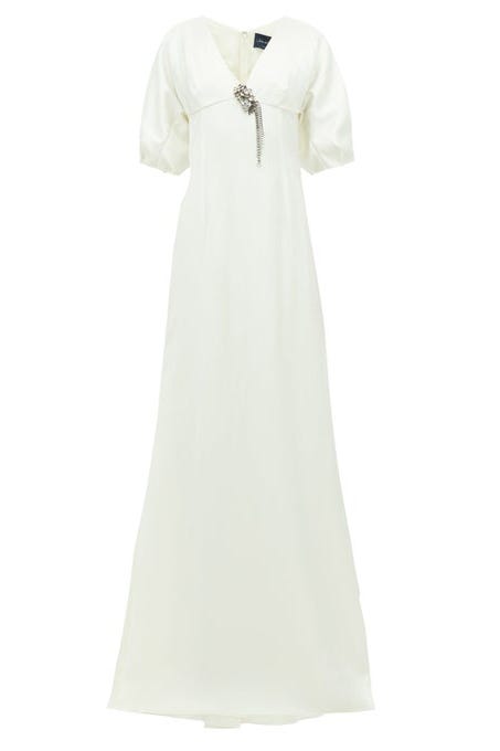 Julie De Libran Bridal White Puff Sleeve Wedding Dress