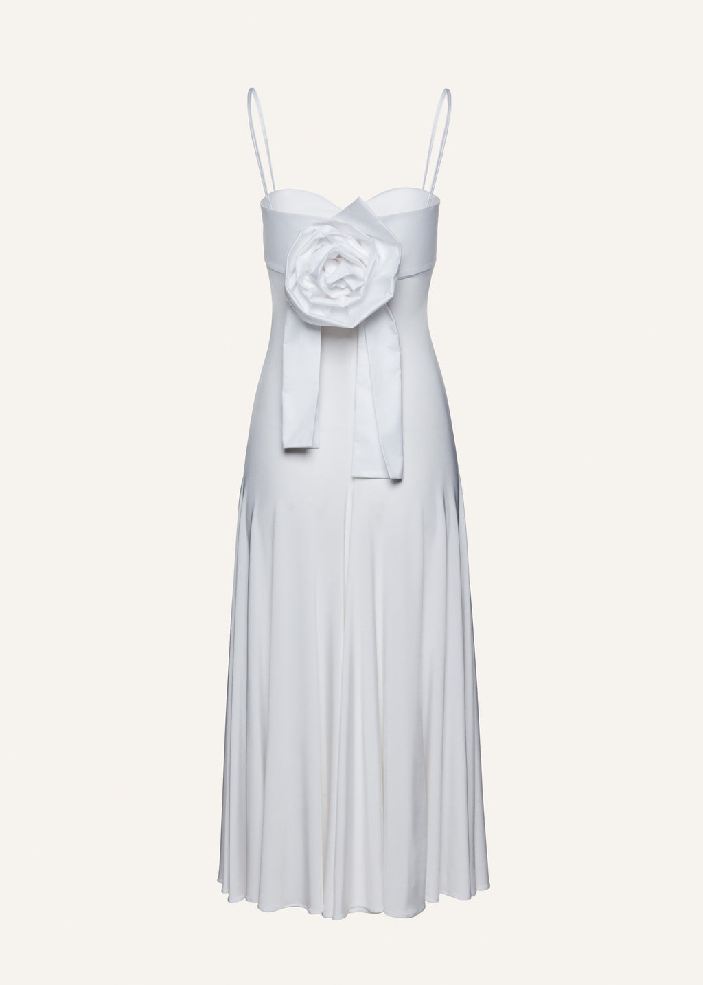 Magda Butrym Rose White Sweetheart Midi Dress