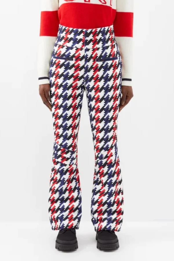 Perfect Moment Ski Aurora Red White Blue Houndstooth Flare Pant Trousers