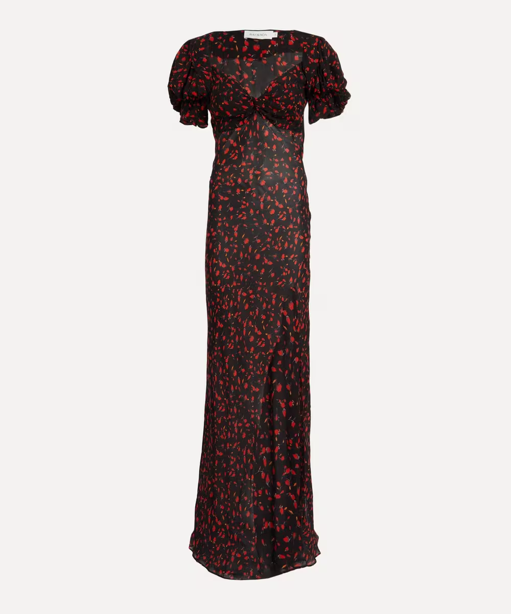 Rat and Boa Magnolia Red Floral Boho Maxi Dress
