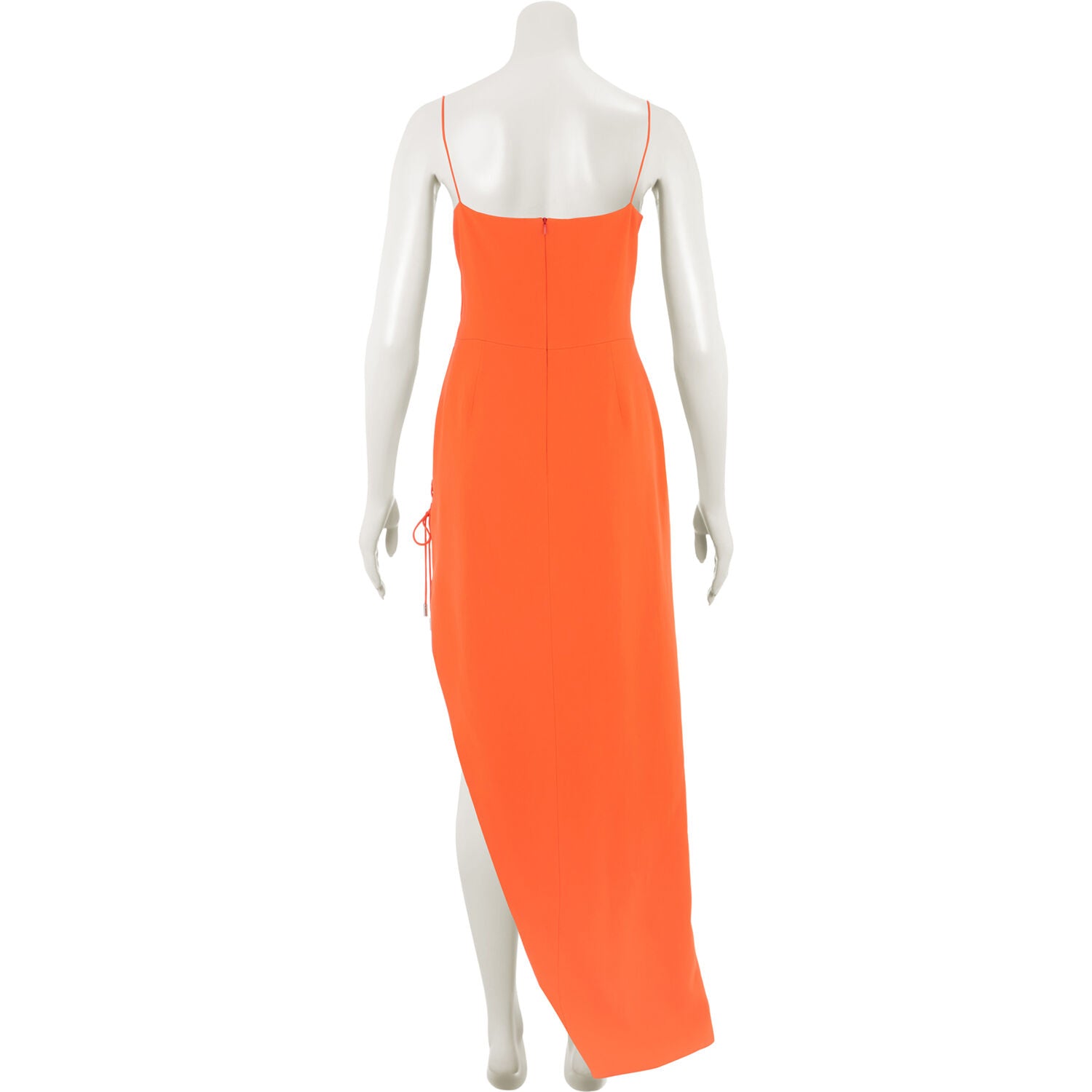 David Koma Orange Lace-up Side-slit Crepe Gown - House Of Huntington