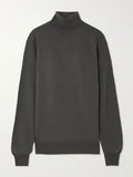 The Frankie Shop Grey Merino Wool Turtleneck Eve Sweater Jumper