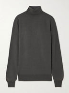 The Frankie Shop Grey Merino Wool Turtleneck Eve Sweater Jumper