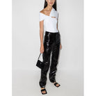 MAXIMILIAN DAVIS Disco White Asymmetric Draped Stretch-jersey Bodysuit Top - House Of Huntington