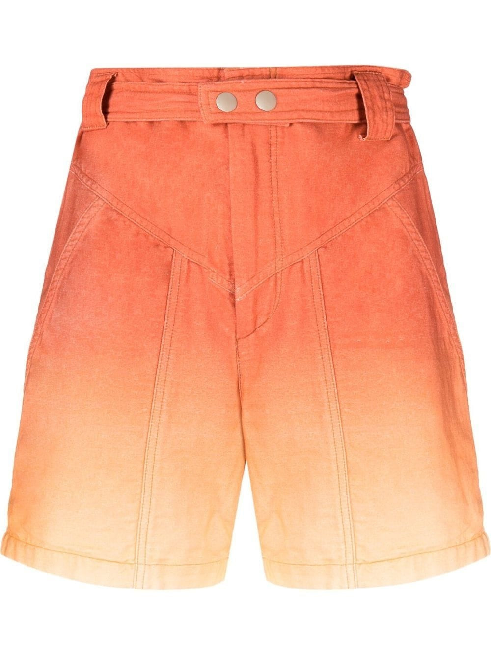 Isabel Marant Etoile Kaynetd Tie Dye Orange Linen Blend Shorts