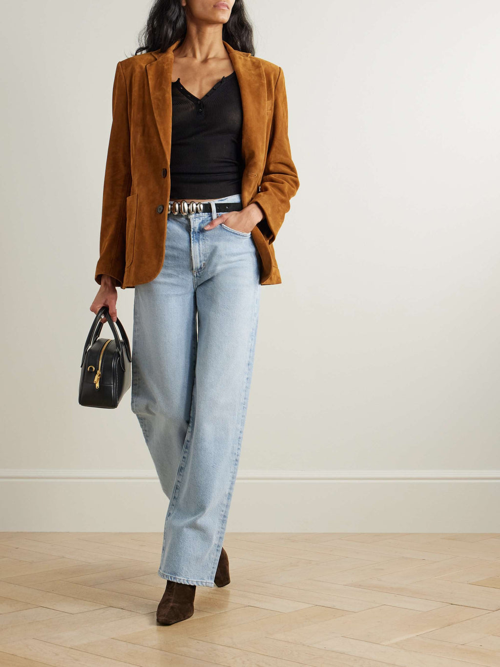 Agolde Harper Light Blue Denim Straight Leg Jeans