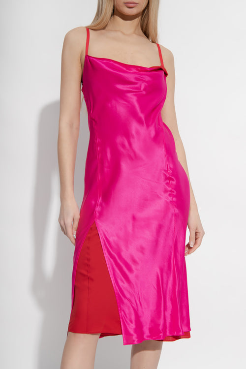 Acne Studios Dasa Pink Red Satin Slip Dress