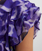 Rat and Boa Lucille Blue Iris Orchid Ruffle Maxi Dress