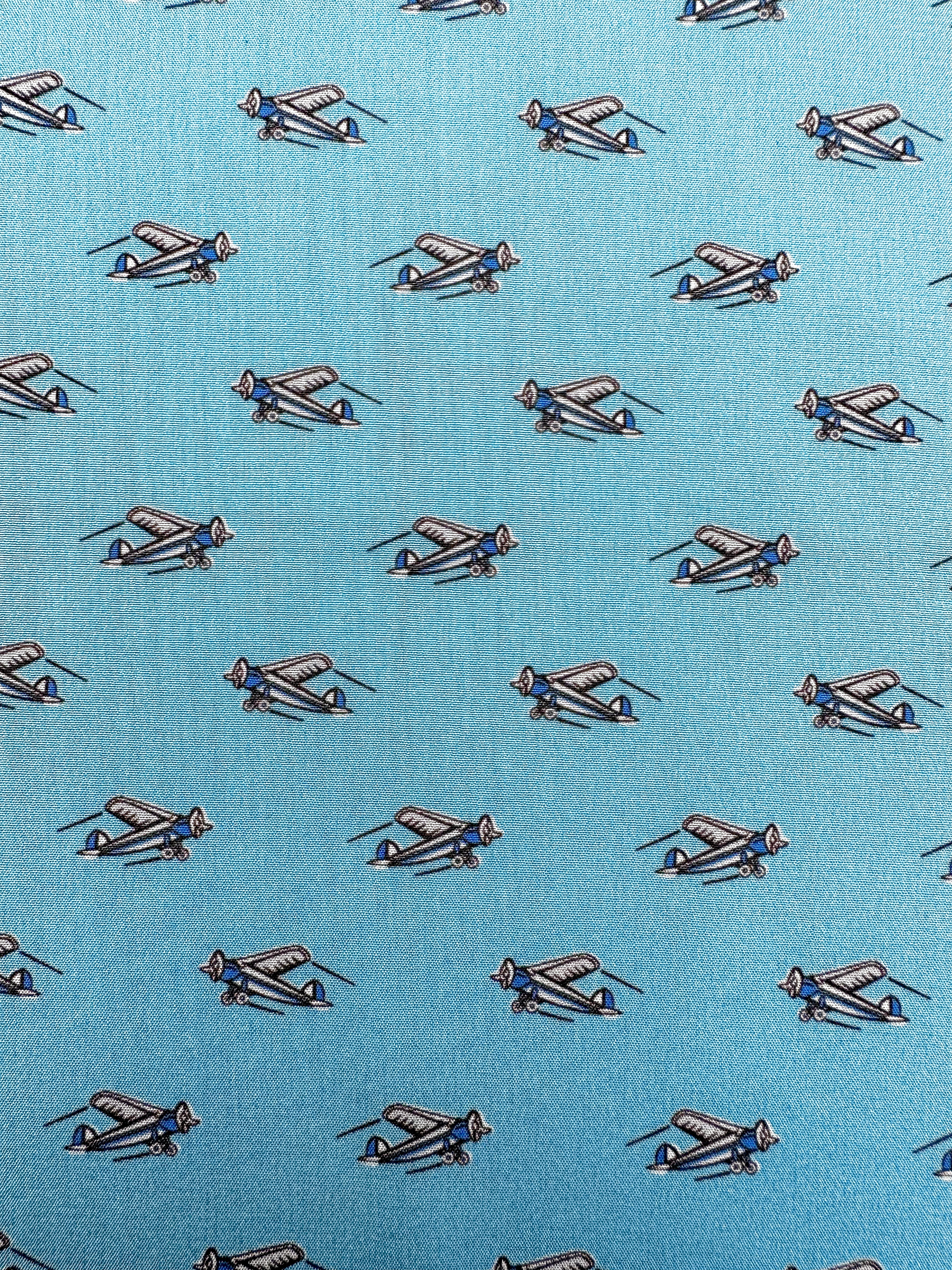 Drake's Light Blue Airplane Pocket Square - House Of Huntington