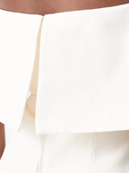 STAUD Giselle Off-The-Shoulder Ivory White Crepe Top