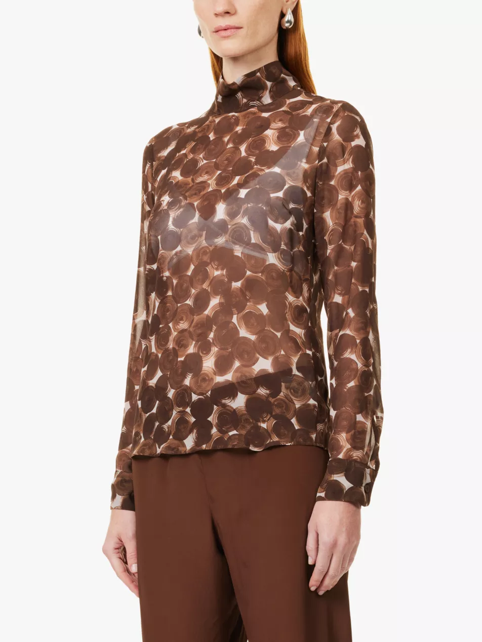 Conis Abstract Print Silk Shirt