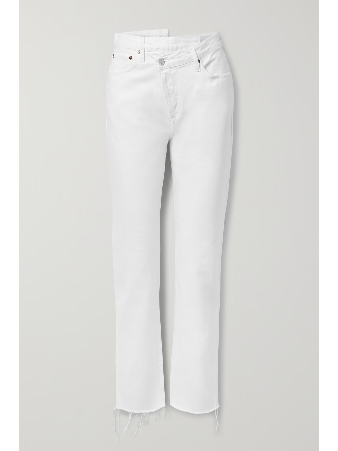Agolde White Criss Cross Front Straight Leg Jeans