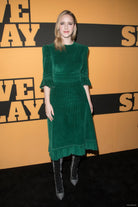 The Vampire's Wife Emerald Green Festival Jumbo Cord Day Length Dress - House Of Huntington