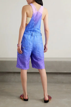 Combinaison salopette en coton et lin mélangés brossés violet ombré Kailatd d'Isabel Marant