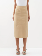 The Frankie Shop Heather Leather Beige Pencil Skirt - House Of Huntington